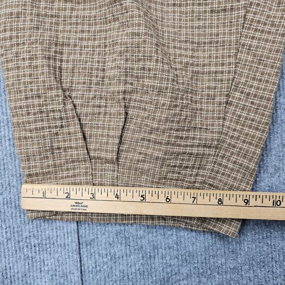 Mama B Pants Womens Large Brown Check Trouser Pull On Academia Lagenlook Classic - Picture 4 of 7